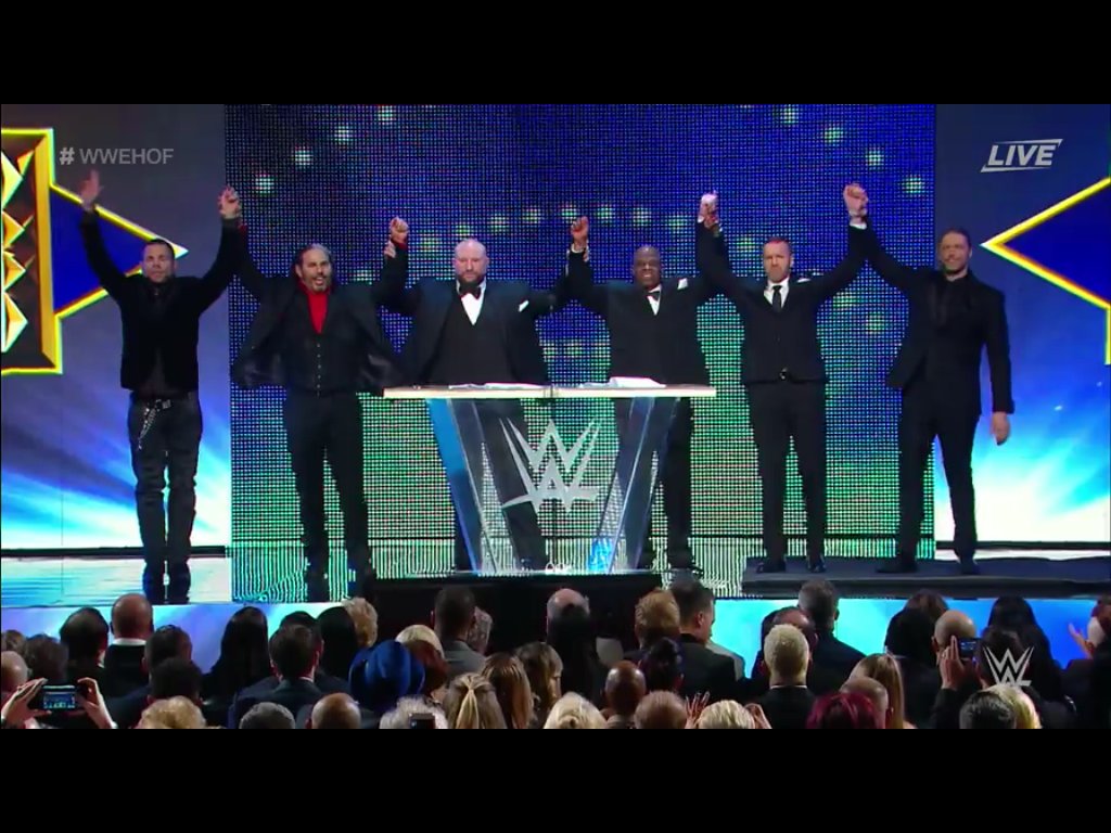 TheJoeyJustice's tweet photo. The boyz from #Dudleyville are looking sharp tonight! Thanks for the memories @TestifyDVon &amp; @bullyray5150!!! #WWEHOF #WWE #WrestleMania https://t.co/EmXVCj26I5