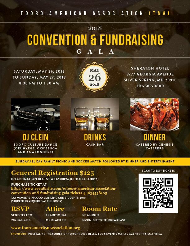 Get your tickets to this summer’s premier event - TAA Convention and Fundraising Gala - #Celebratingourculture @TooroAmeriAssoc @BahatiRemmy