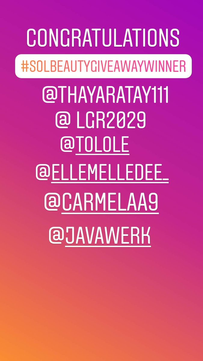 TheSOLRevue's tweet photo. #SOLBEAUTY #SOLBEAUTYGIVEAWAY WINNERS CONGRATULATIONS! I've got some great goodies lined up for you all including some @juviasplace singles and @ClubClioUSA Lip Syrup . Thanks for following me on IG. #beautygiveaway #wakeupmakeup #beautytherapy #wakeupandglow #formyfollowers https://t.co/HzrN013HWD