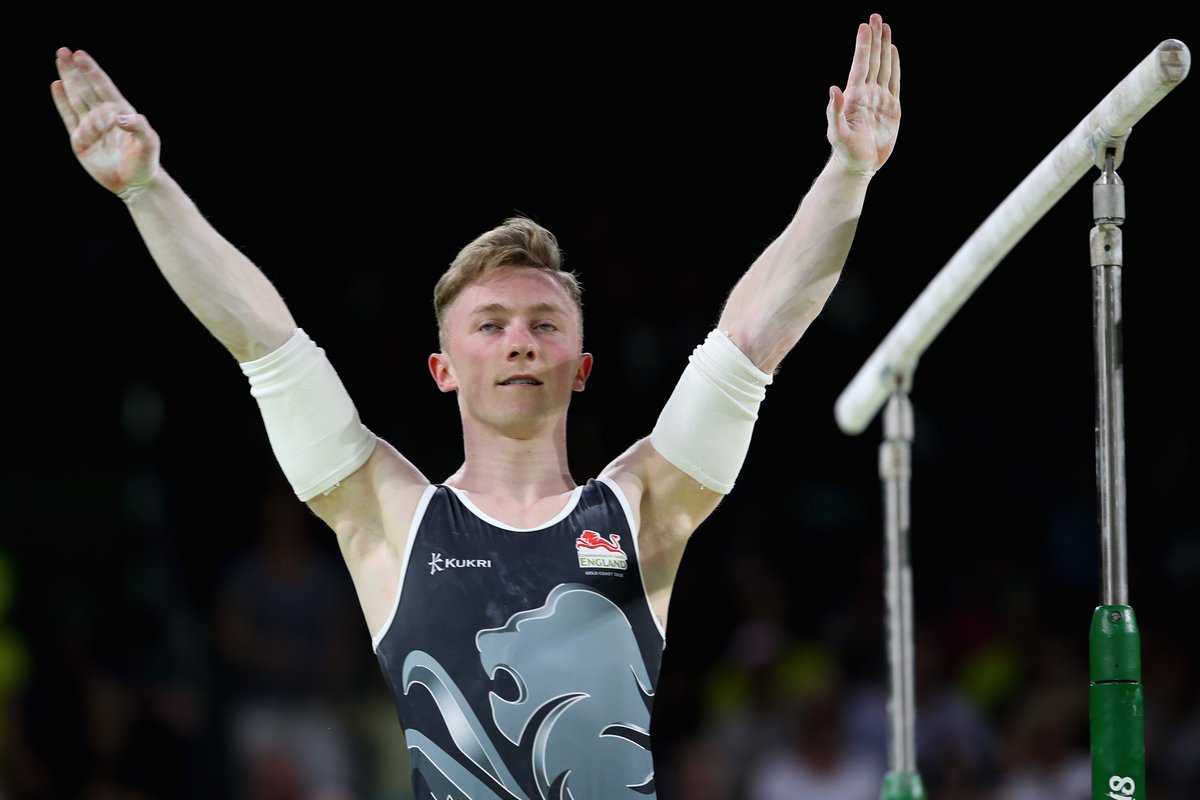 BBCSport's tweet image. English gymnastics 🔥 

It was a one-two for England in the men's all-around final.

Nile Wilson won gold and James Hall took silver! 🥇🥈👏

👉 bbc.in/2GYFz4d 

#bbcgoldcoast #GC2018
