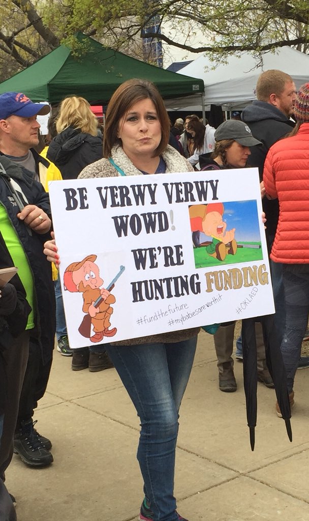 buckaloosa's tweet photo. #oklahomateacherwalkout https://t.co/dQ2RwmWTbi