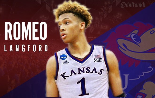 FansOfKU's tweet photo. All eyes are on the decision of 5 Star recruit Romeo Langford. He is the #1 shooting guard in the Class of 2018, and is ranked as the #5 recruit overall. Come to Kansas and be a part of something special! #RomeoToKU https://t.co/4Ma4VyaG0u
