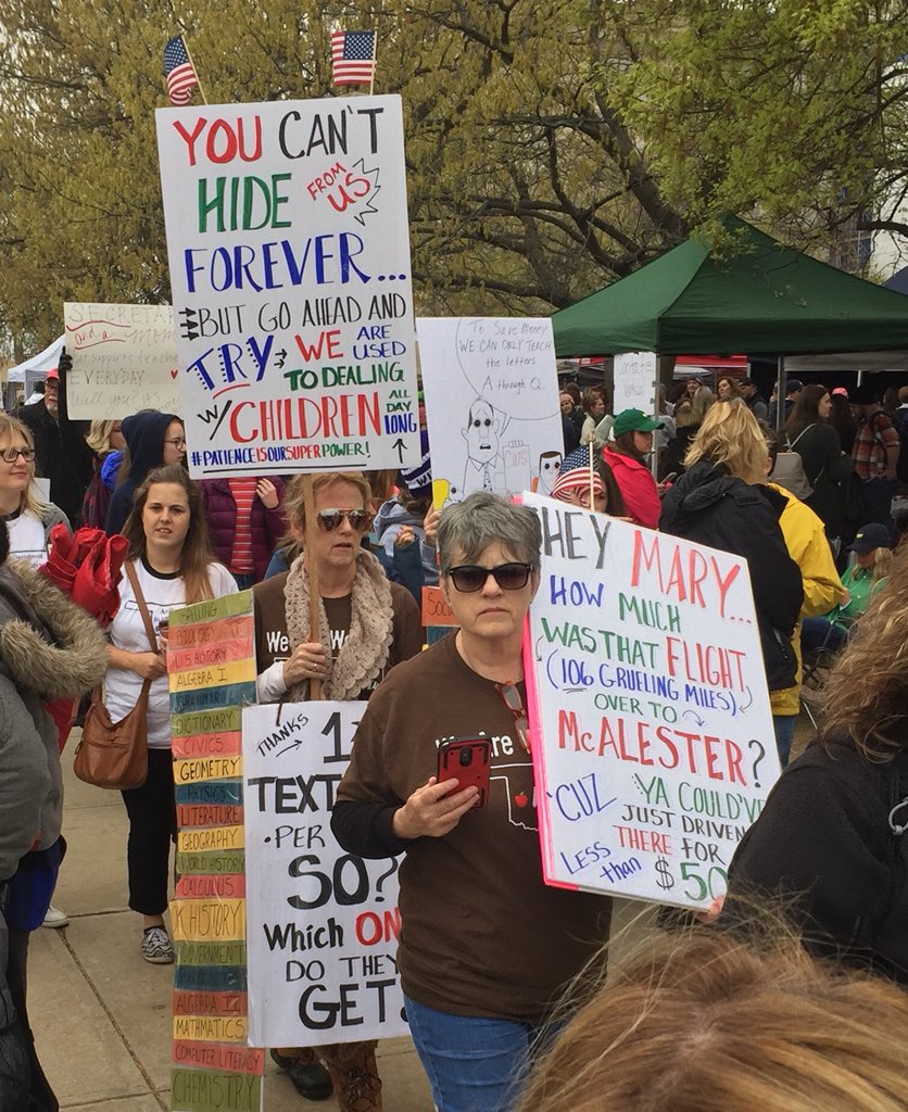 buckaloosa's tweet photo. #oklahomateacherwalkout https://t.co/YDg1HhkcYR