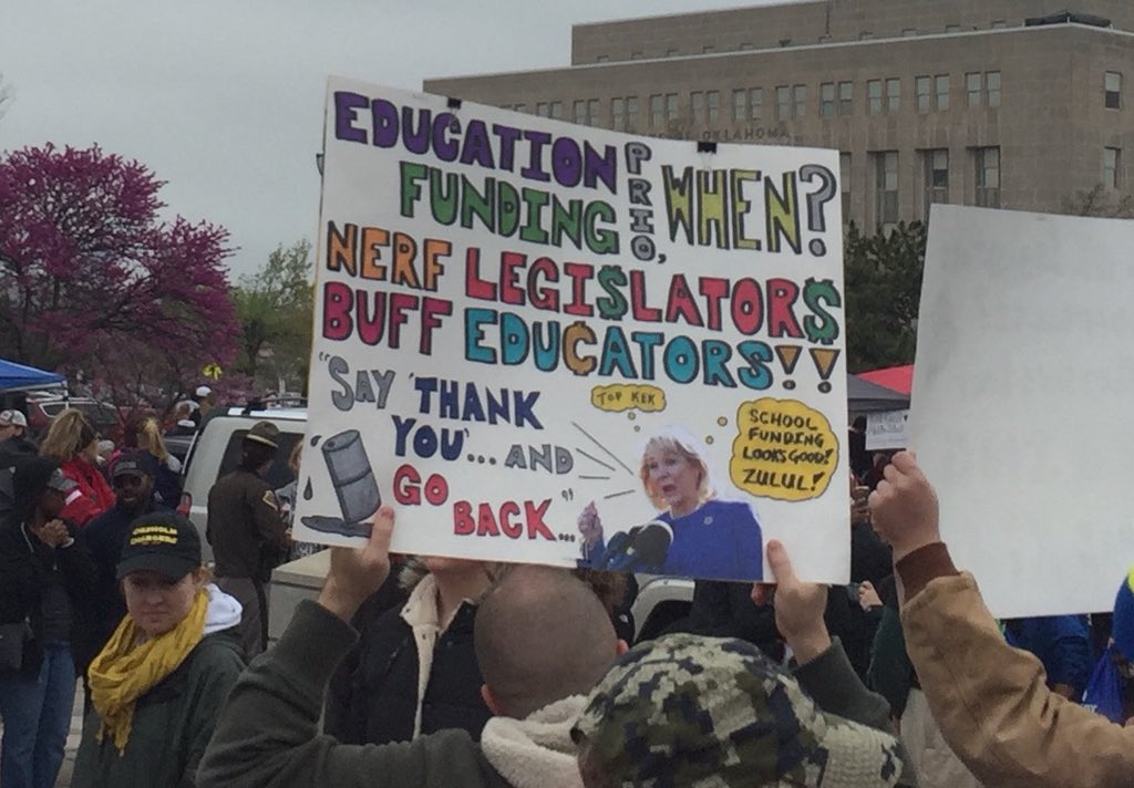 buckaloosa's tweet photo. #oklahomateacherwalkout https://t.co/26OaHtAI49