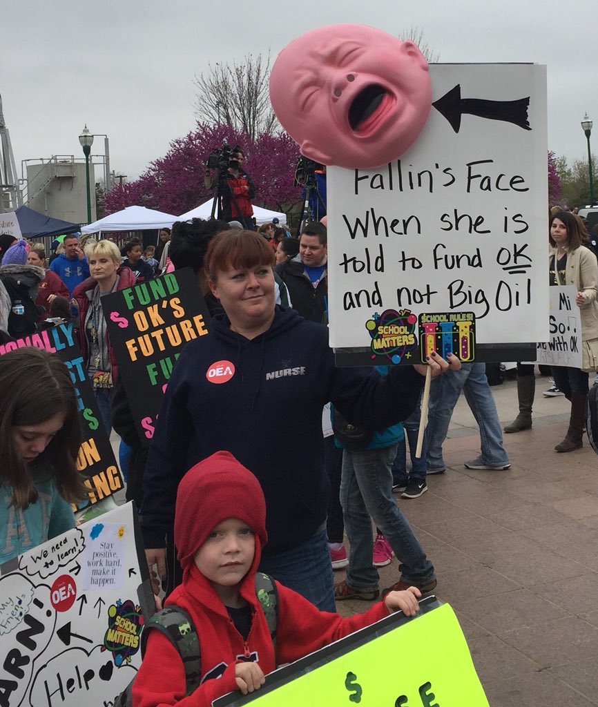 buckaloosa's tweet photo. #oklahomateacherwalkout https://t.co/26OaHtAI49