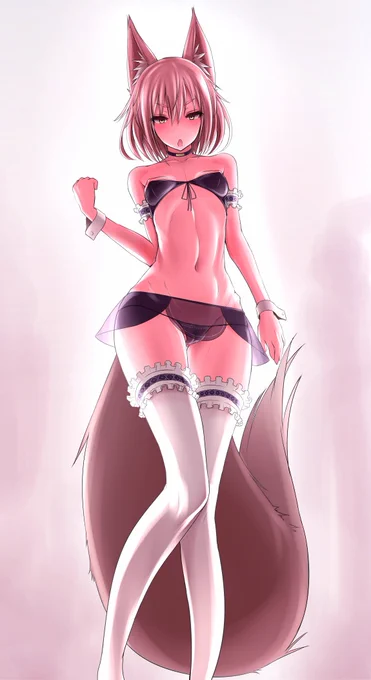 お狐さまにエッチなウェイトレス衣装着せてキレれられながらも渋々着てもらい お客にセクハラされて我慢してる姿を影から楽しみ隊!
総勢一名推参 