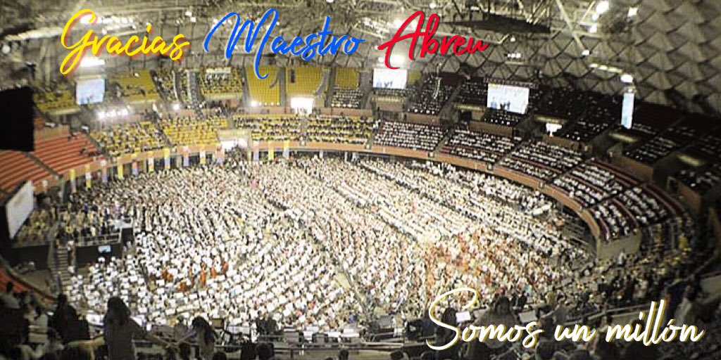 Este #Sábado #7Abr mas de 11 mil músicos en escena para homenajear al #MaestroAbreu 
#GraciasMaestroPorTíSomosUnMillón  #TocarCantarYLuchar #VenezuelaSembradaDeOrquestasYCoros #SomosElSistema