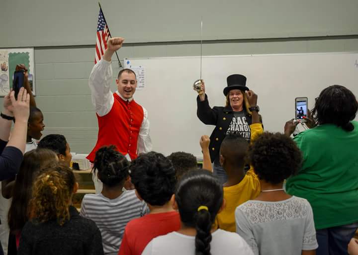 WISDMontessori's tweet photo. We loved our time with the sailors from the @USSConstitution today during #navyweek. Our kids smiles say it all! #LAMMPDS #wacoisd https://t.co/rProlx7GHg