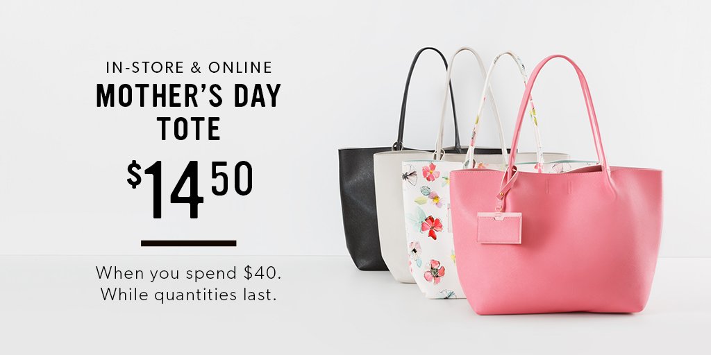 Need a great gift for mom this Mother's Day? Pick up our charming Mother's Day tote for only $14.50 when you spend $40 or more! In-store and online. indig.ca/01mJm5