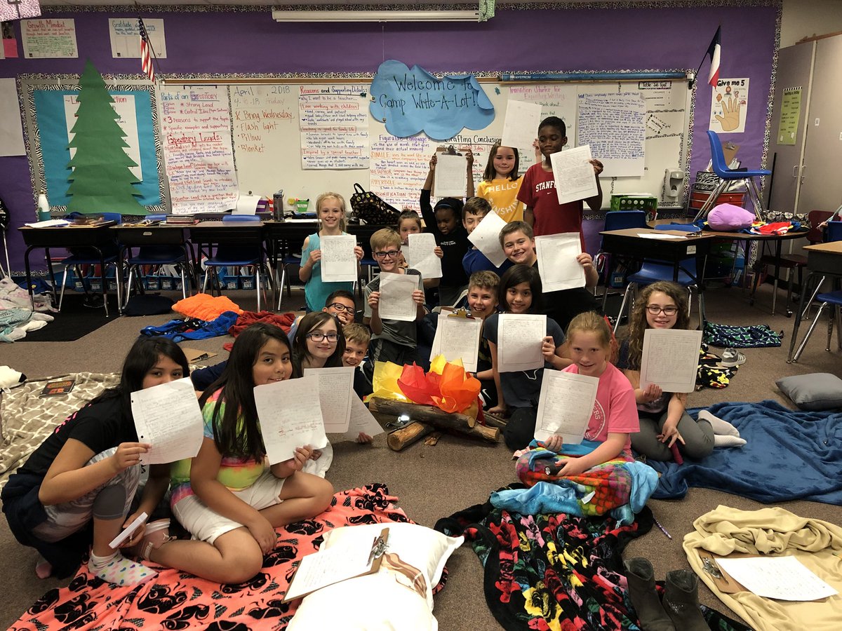MrsWilsonCar's tweet photo. Wrapped up Camp-Write-A-Lot today by telling “ghost stories” around the campfire ⛺️ 🔥!! These campers are amazing authors!! I’m so proud of all their hard work this year! #campwritealot #thisishowwewrite @Rogers4th @RogersFrisco https://t.co/BOcHBRDWf9