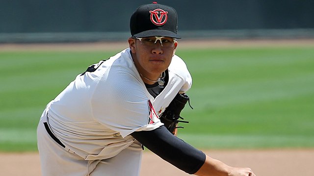 MiLB's tweet photo. #Dbacks prospect Bo Takahashi records a career-high 12 strikeouts over five innings (3H, 1R/ER, 0BB) for @VisaliaRawhide. https://t.co/aMBopdWkfk https://t.co/nQBzpyS8Tn
