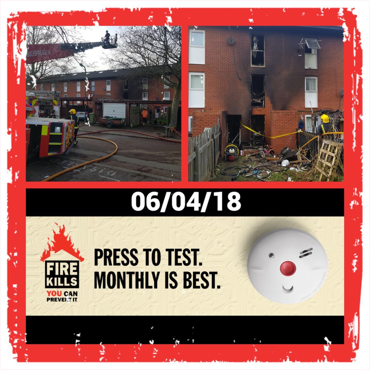 Redwatch attended their 2nd major house fire in 7 days with help from <a href="/SCAS999/">South Central Ambulance Service</a> and <a href="/tvp_mk/">TVP Milton Keynes</a> the 3rd in MK in the last 2 wks.
6 fire engines &amp; a turntable ladder were on scene from MK &amp; Aylesbury. #staysafe #presstotest for advice visit bucksfire.gov.uk