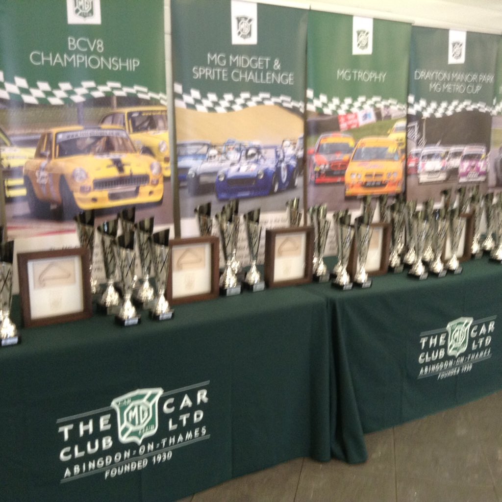 mbaulch's tweet photo. The @MGCarClub trophies are ready and first qualifying of the season has started! Great to be back @SilverstoneUK https://t.co/lz6ferv3H7