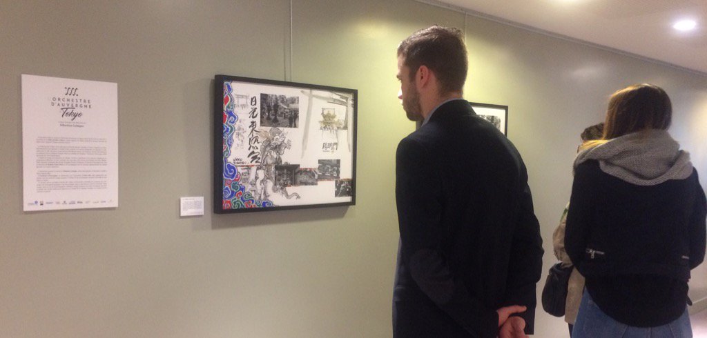 nferard's tweet photo. Inauguration exposition @OrchAuvergne carnet de voyage au Japon, expo à l'opéra théâtre @ClermontFd  @Auvergne. https://t.co/ro99cAIKqs