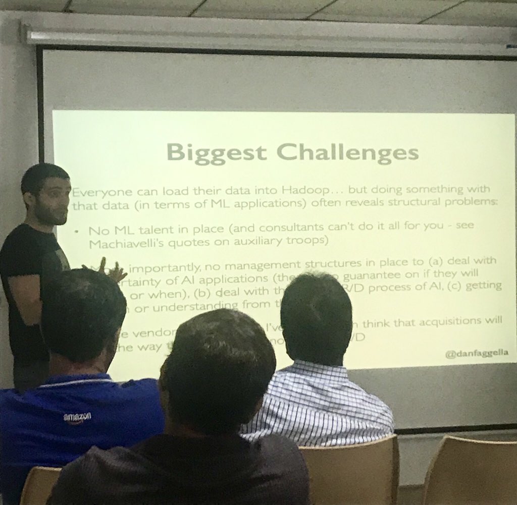 Learning so much about the state of #AI in #Enterprise from <a href="/danfaggella/">Daniel Faggella</a> of <a href="/TechEmergence/">Emerj Support</a>, thanks so much for coming to #bangalore!

#startups #innovation #tech #StartupIndia #Hadoop #DataScience #data #ML #cloud