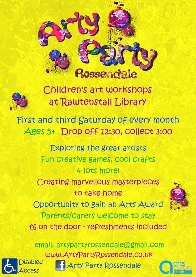 ArtypartyR's tweet photo. So excitited today for our workshop with fabulous guests @mindsetandme AND our little #GetArty! fundraiser at 2pm for @mencap_charity where we'll be having a book & toy sale, cakes and games. See you later! :D
#Rossendale #ArtyFun #KeepItLocal https://t.co/9pIFANSUf6