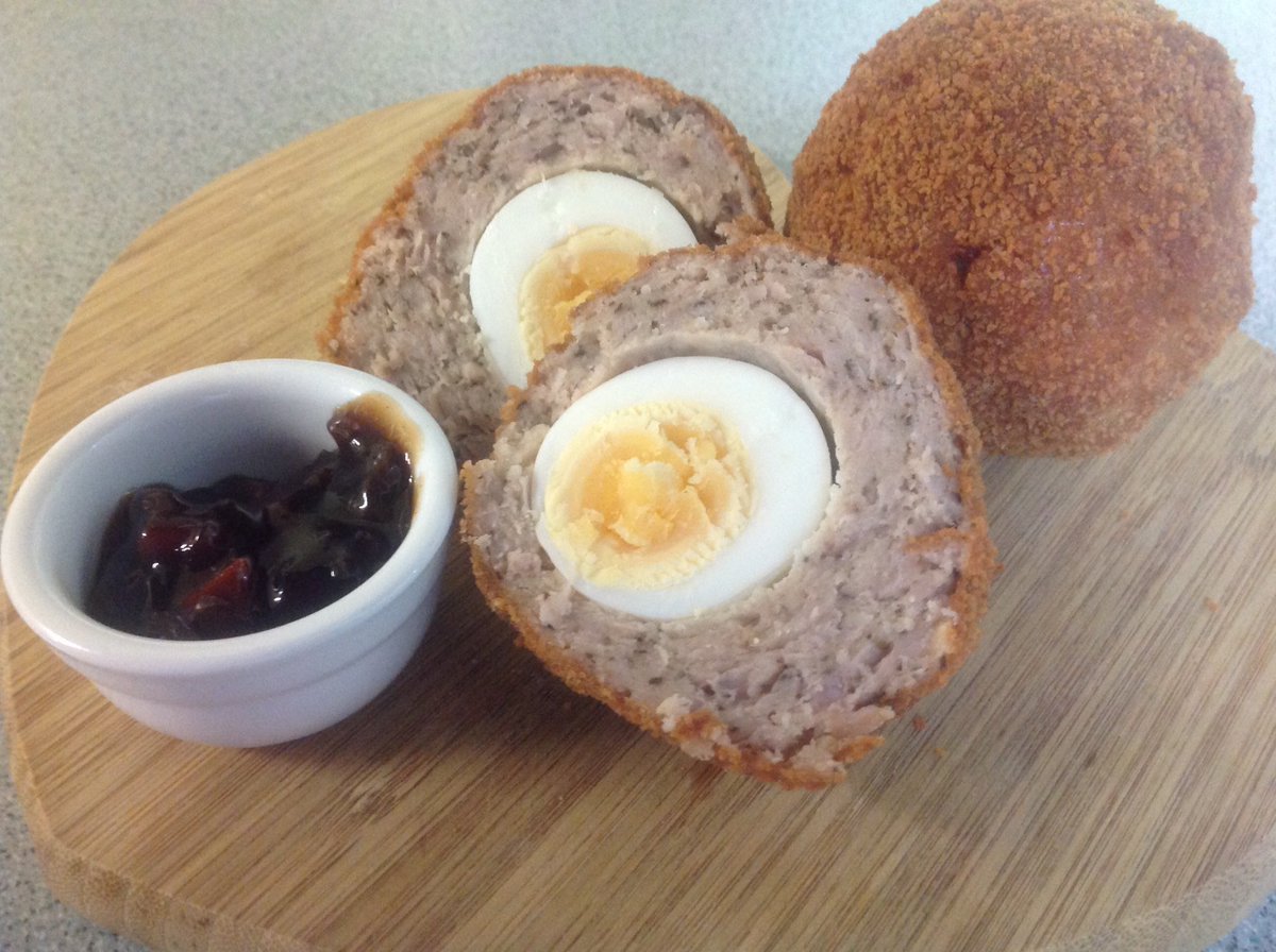 spottedducktea's tweet photo. Homemade Scotch Eggs....yum! https://t.co/EV4ZFOZ9Lt