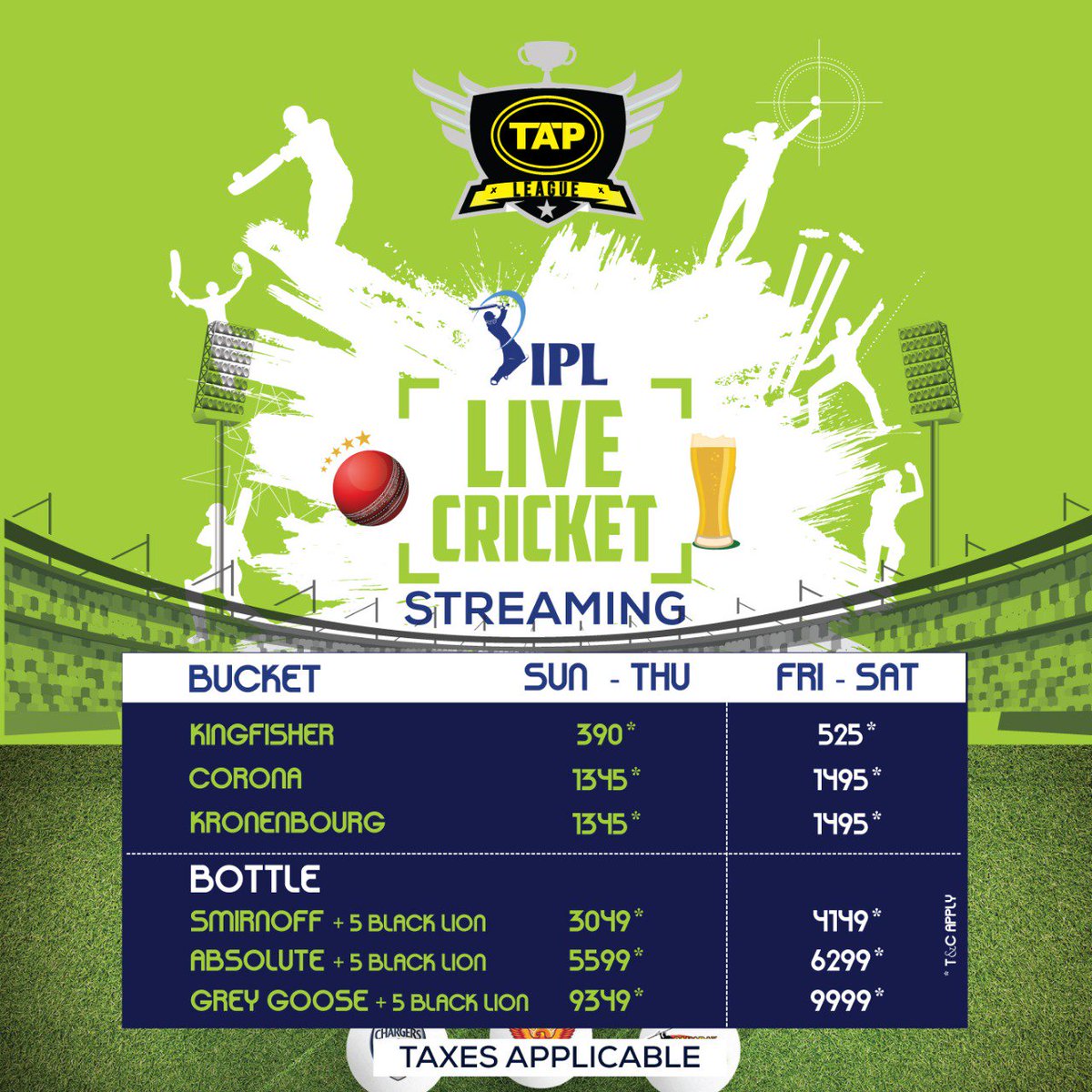 Don’t lie around like a couch potato for this #IPL seasons!!! #TAP invites you for the ultimate action to experience the sports on smashing projector viewing or massive multi-screen & sing, shout and pep talk with other supporters that will make you feel like you are at the #GAME