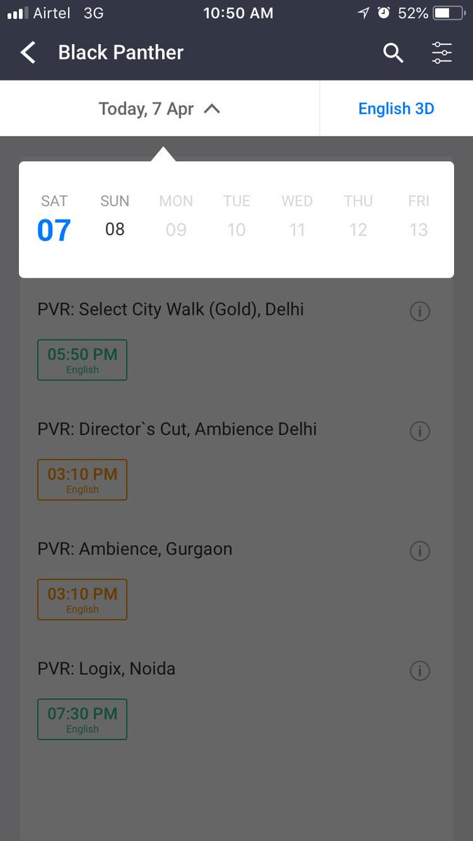 tanmay194's tweet photo. Hey @bookmyshow why can’t I book tickets for a weekday show today? https://t.co/moaU5Nbrj1