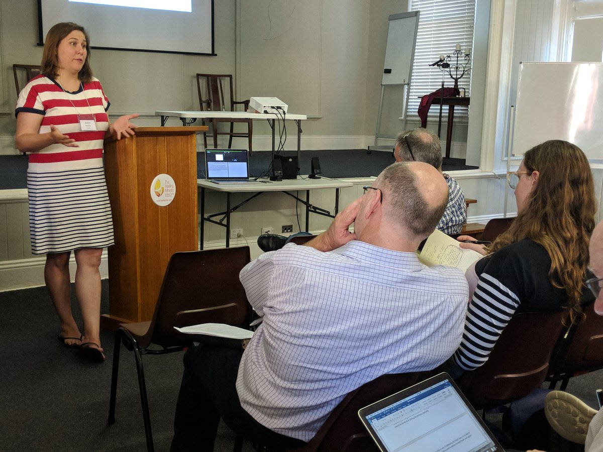 CAUnimelb's tweet photo. Natalie Swann responds to questions on her paper on the interplay of gratitude and loss for migrant Christians in Melbourne at @SimeonNetwork #Write2018 https://t.co/AZYDOuaExB