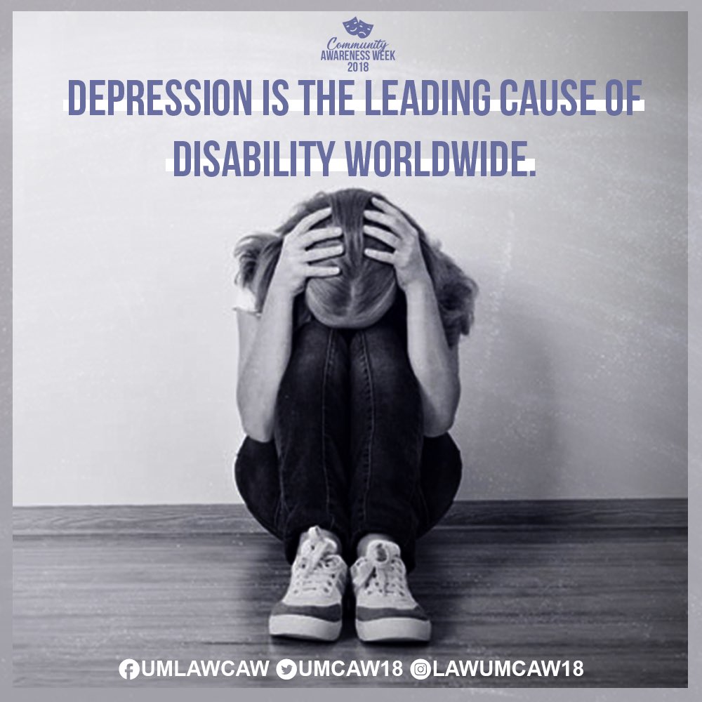 umcaw18's tweet photo. Cases of depression have ballooned almost 20% in a decade, making the debilitating disorder the leading cause of disability worldwide according to World Health Organization (WHO). https://t.co/zyeJpBx549