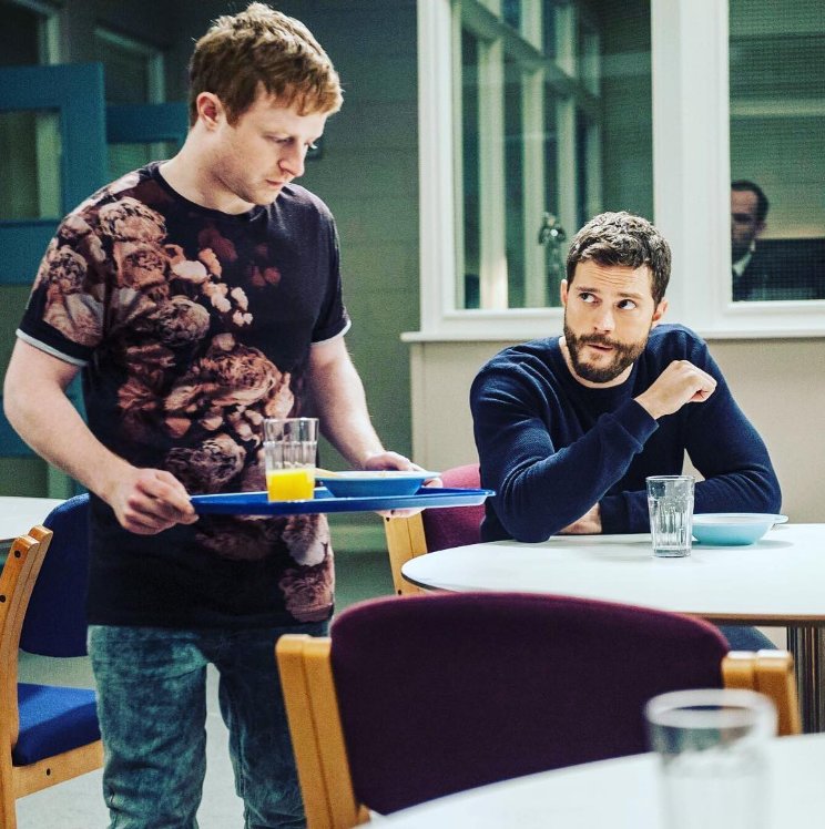 joanmcos's tweet photo. Good morning dear friends &amp; Jamie fans in Jamieland. Wishing you all a very happy &amp; safe Saturday/weekend.🌞😘 Here's some breakfast company: #Jamie / #PaulSpector and #ConorMacNeil / #Bailey - #TheFall https://t.co/xqr9tjRRkX