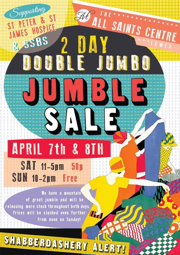 Morning #lewes today is day one of the massive 2 Day JUMBO Jumble sale @ the all saints centre on Friars walk. Doors @ 11:00