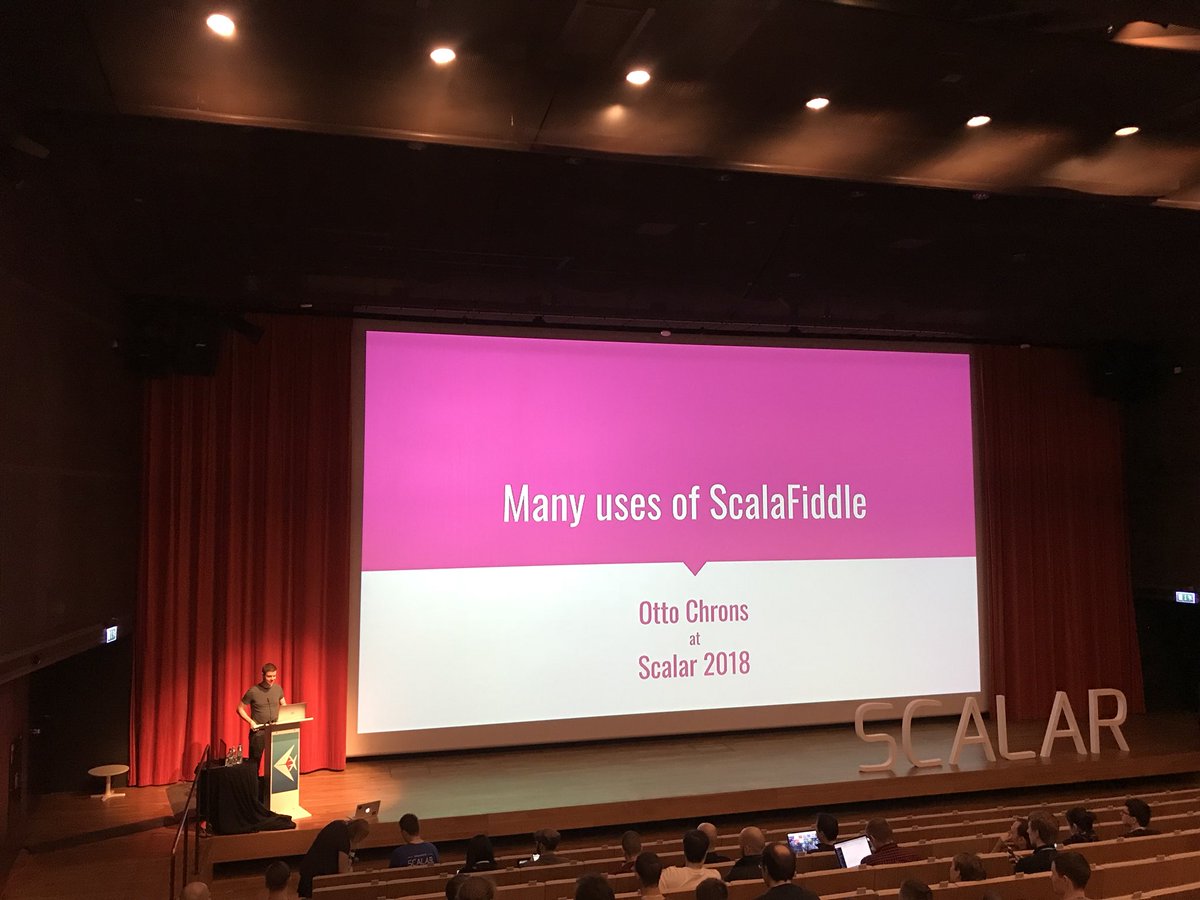 We start the second day with <a href="/ochrons/">Otto Chrons</a> and <a href="/scalafiddle/">Scala Fiddle</a> !