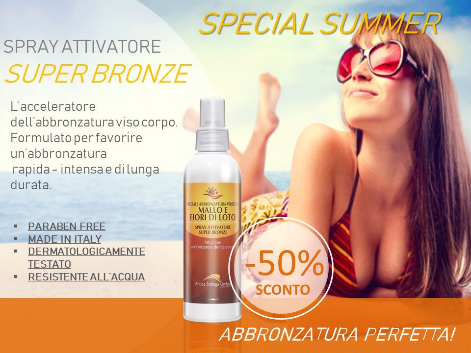 CosmesiAbu's tweet photo. #anticabottegaumbra #solari #estate #sole #protezione #idratazione #abbronzatura #waterproof #parebenfree #MadeInItaly https://t.co/4SqGptYvSF