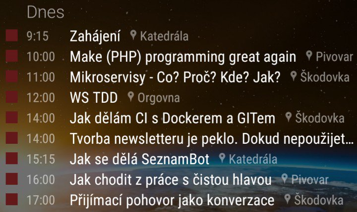 Tak můj program na dnešní <a href="/PlzenskyBarcamp/">Plzeňský Barcamp</a> je jasný 😍😍😍 #BarcampCZ