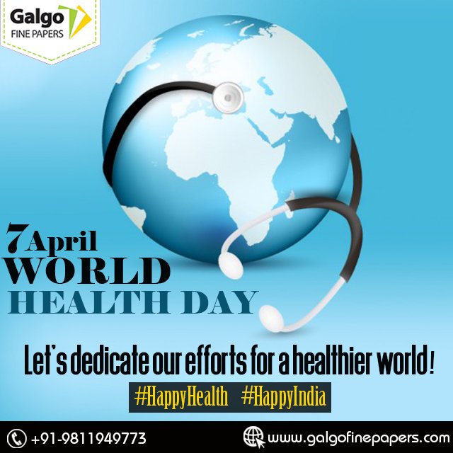 GALGOFINEPAPERS's tweet photo. Let’s dedicate our efforts for a #healthier #world.
#HappyHealth, #HappyIndia
#World_Health_Day https://t.co/sO3PFmFdEG