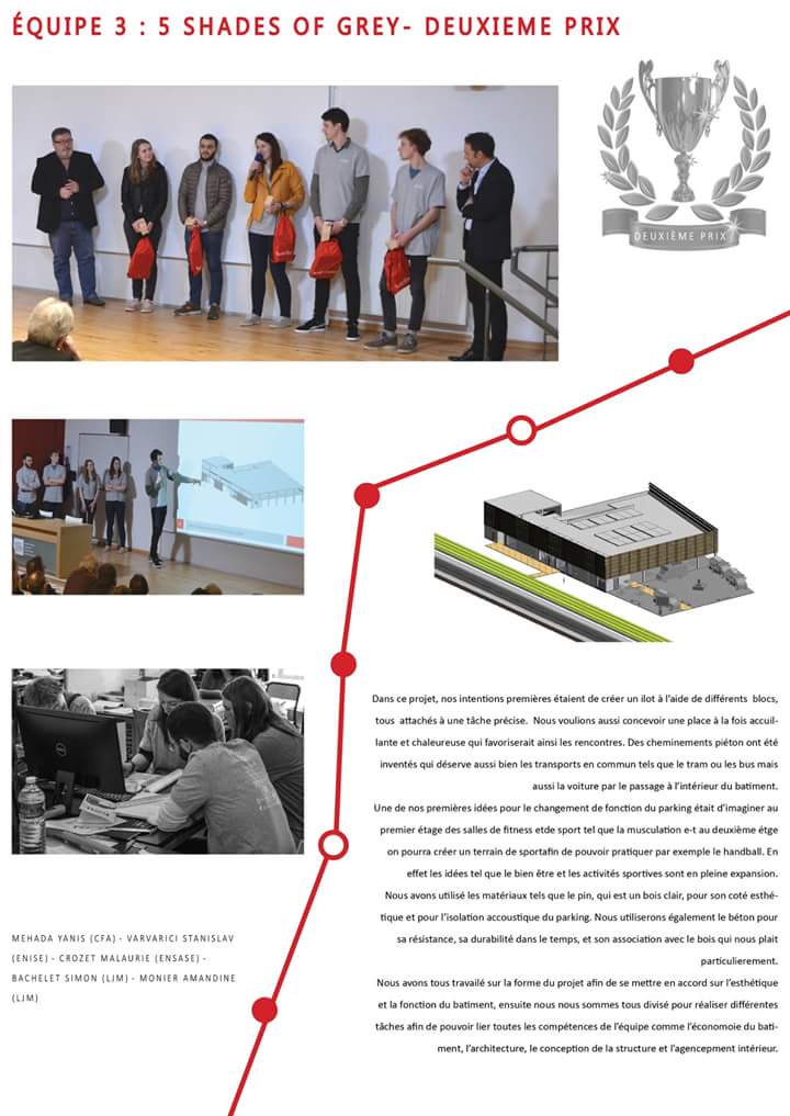 bimsaintetienne's tweet photo. Grace à leur investissement et leur travail collectif les 5 Shades of Grey sont arrivés deuxième au Concours BIM'SE 2018. Ils se sont démarqués par l'attention portée aux matériaux et leur travail en équipe. Nous les félicitons. 👏🥈
#BIM #BIMSE #TEAMARCHI #archistudent #archi https://t.co/bTSwQSgVf8