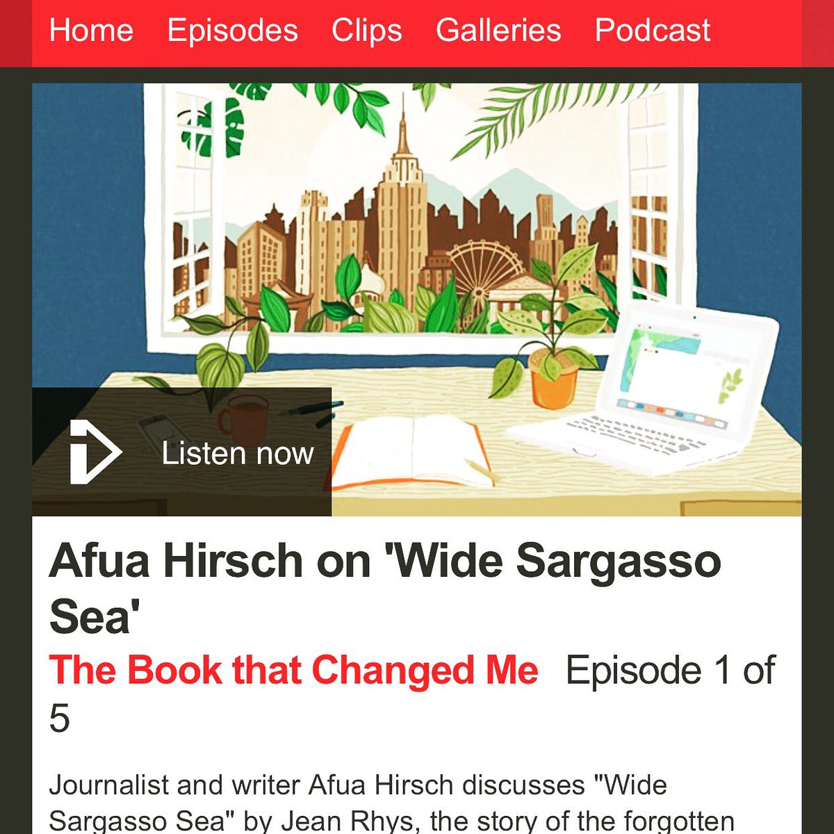 afuahirsch's tweet photo. I put love into this radio essay! Have a listen. It’ll be a @BBCRadio4 pick of the week tomorrow too https://t.co/WUORz5ogEb #JeanRhys #WideSargassoSea https://t.co/1ip9rgCltr
