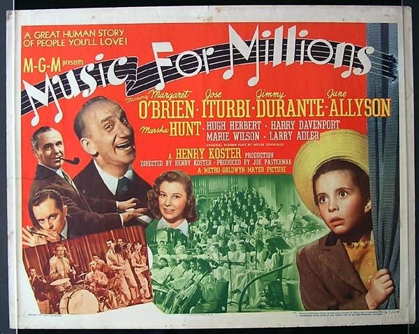 1purepromise's tweet image. I just saw "Music for Millions" (1944) with June Allyson, Margaret O'Brien, Jose Iturbi, and Jimmy Durante. It's full of music, sisterly love, sentiment, drama, and gripping moments. It's clean because of the #MotionPictureProductionCode. We need the Code! #WeWantCleanMovies