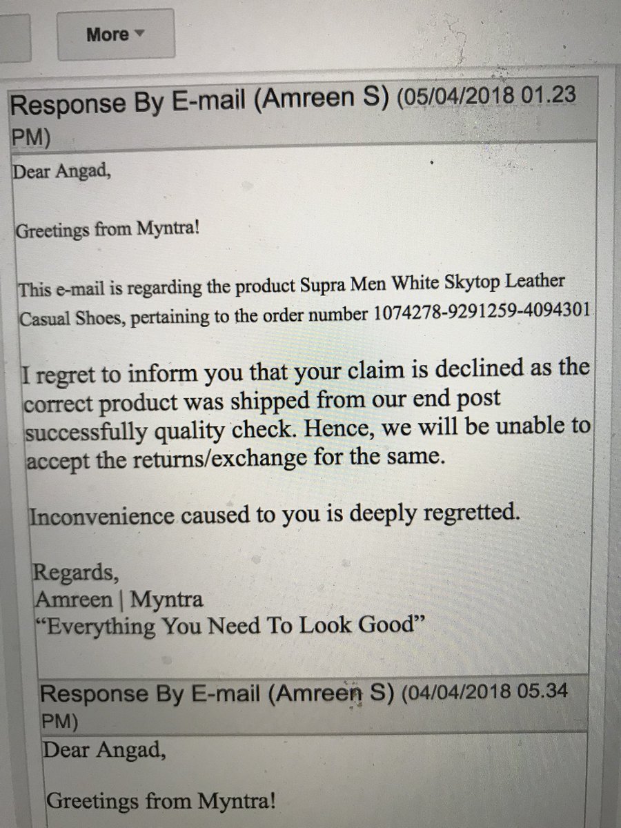tallibear's tweet photo. @MyntraSupport wow guys so much for customer satisfaction, are you saying that Supra and Roadster are the same company @SupraFootwear https://t.co/dwmF4FDYr0