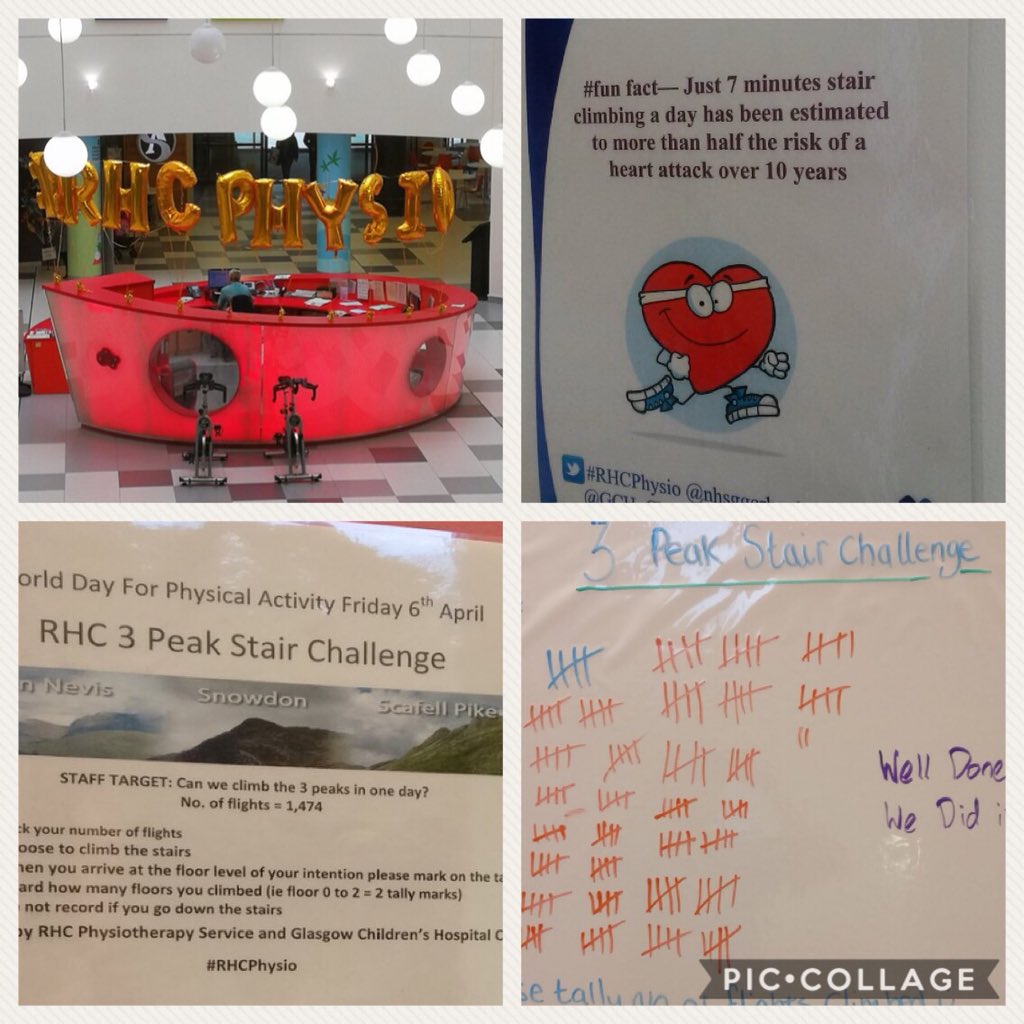 Aligee1205's tweet image. Staff in RHC also completed the stair challenge . Well done Thanks to all #RHCphysio and @GCH_Charity for making this happen #changingculture #healthandwellbeing @exerciseworks @NatLeadAHPCYP @pam_mcgoldrick @jazzyr2910 @jenfrodgers