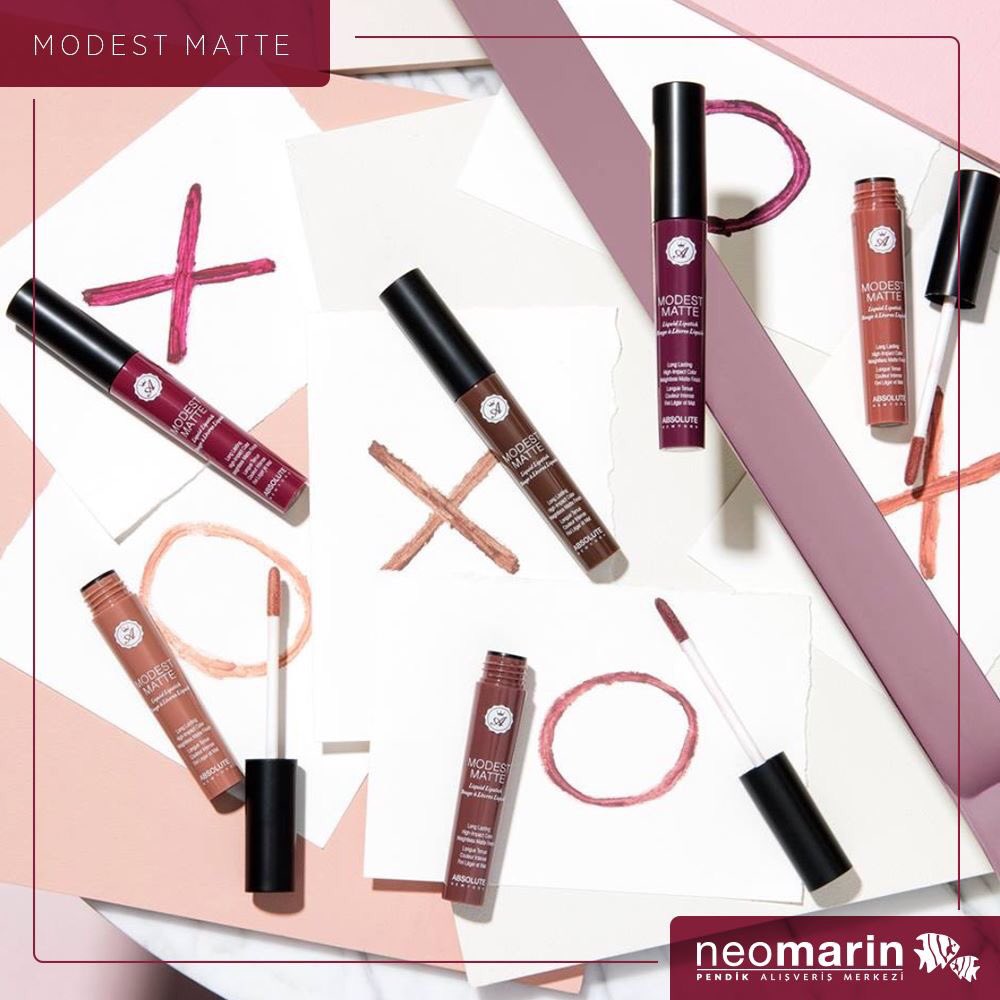 neomarinavm's tweet image. Gratis mağazamızdaki #AbsoluteNewYork'un yepyeni Modest Matte rujlarının dudaklara sunduğu cesur tonlar ile makyajınıza cesaret katabilirsiniz.