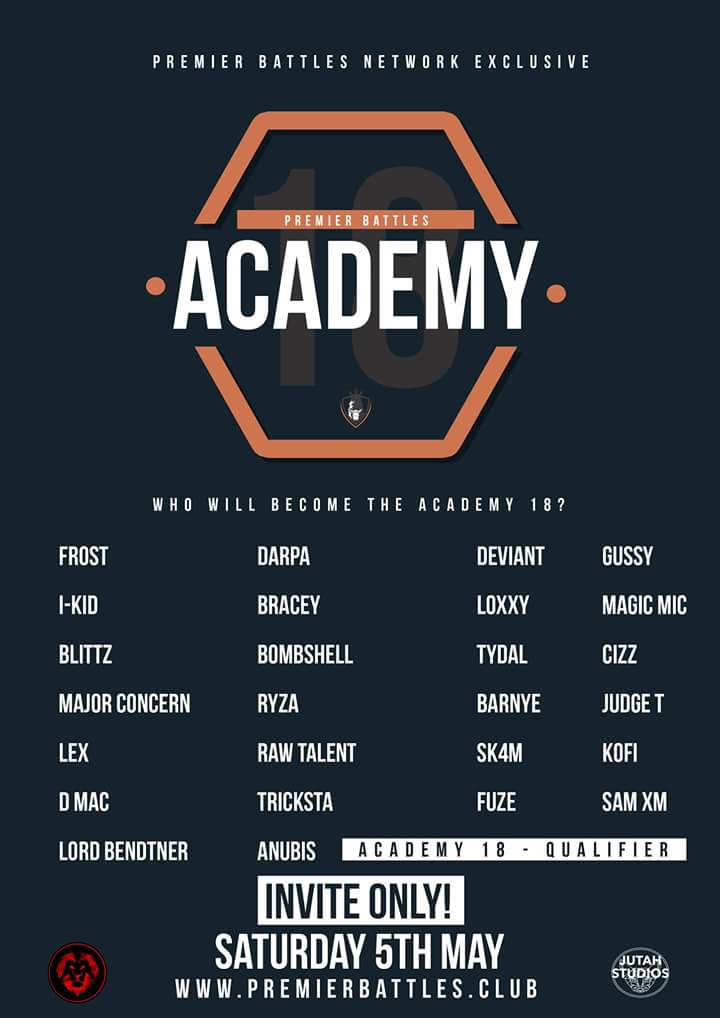 PremierBattle's tweet photo. We're very excited to announce the first ever series of The Academy will begin this May.

The qualifier round will be an invite only and members of our subscription service can gain tickets to attend.

Which 16 do you think will become the first ever class of The Academy? https://t.co/wnMrKWOuMI