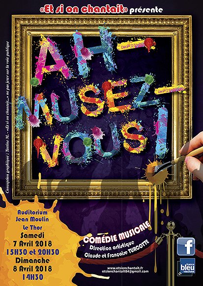 J_Farandole's tweet photo. | 🎫Spectacle 🎼 |
Cette "comédie musicale" vous emmènera au cœur du musée de l’Art divin où vous retrouverez des chansons de Céline Dion, Vianney, Soprano…ou encore Queen … ce week-end à l'Auditorium du Thor.
https://t.co/WIbfFOfKvH
#concert #musique #LeThor https://t.co/9YBAeBrhrg