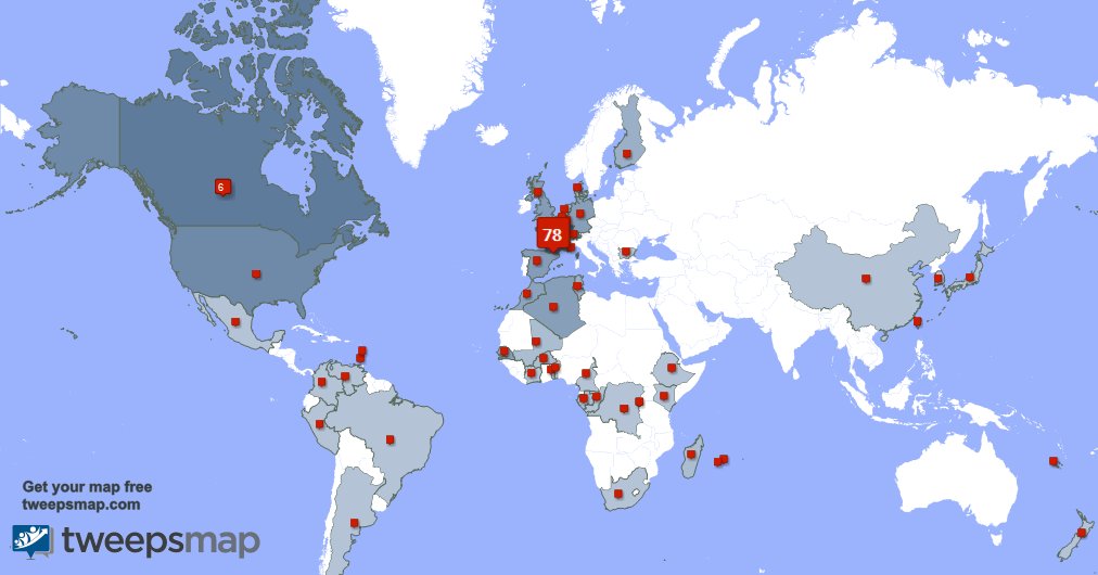 J'ai 4 nouveaux abonnés, de France, et plus la semaine dernière. Voir tweepsmap.com/!lepleindavenir