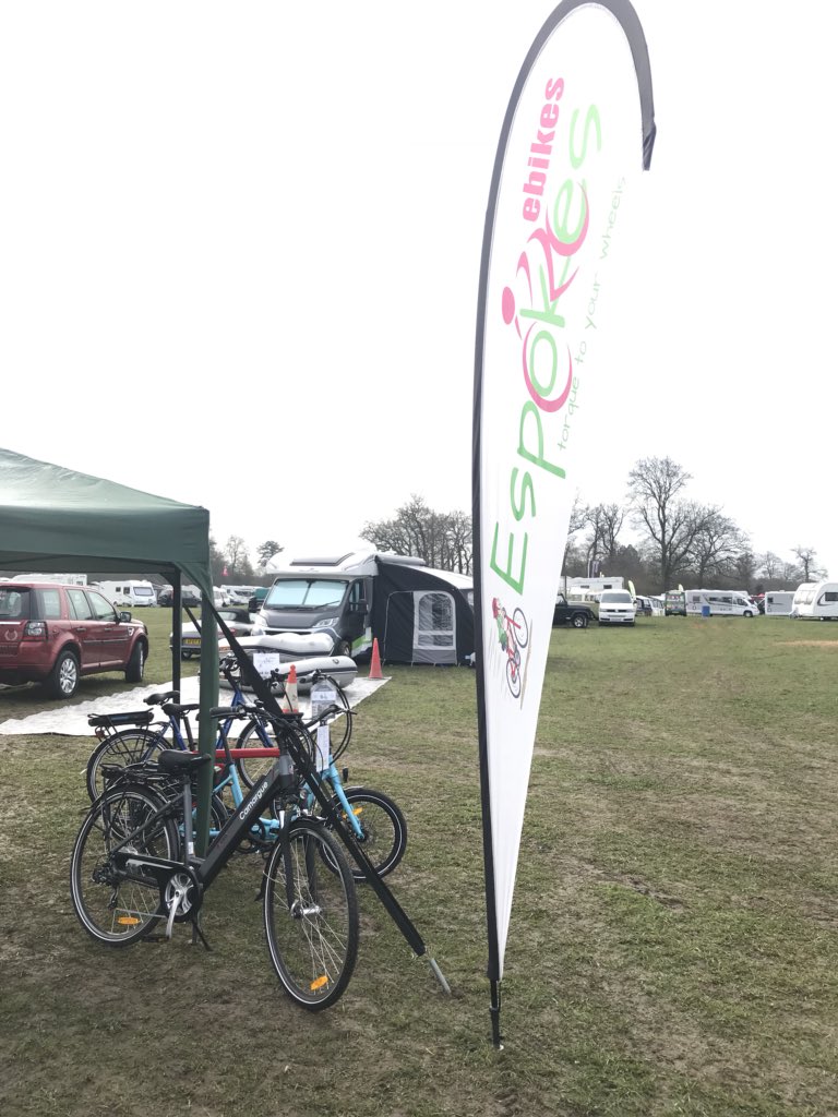 espokescycles's tweet image. The sun is peeping out, and it’s already lovely and warm. So put on your boots and get down to the @AppleTreeEX #Caravan &amp;amp; #Motorhome Show at #Romsey We have a nice area for you to test ride the electric bikes

 #ebikes #electricbikes