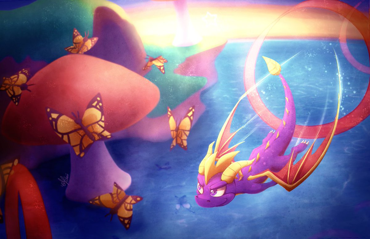 Umishaii's tweet photo. Spyro is BACK!!! 💜 https://t.co/7rwer0mLMu