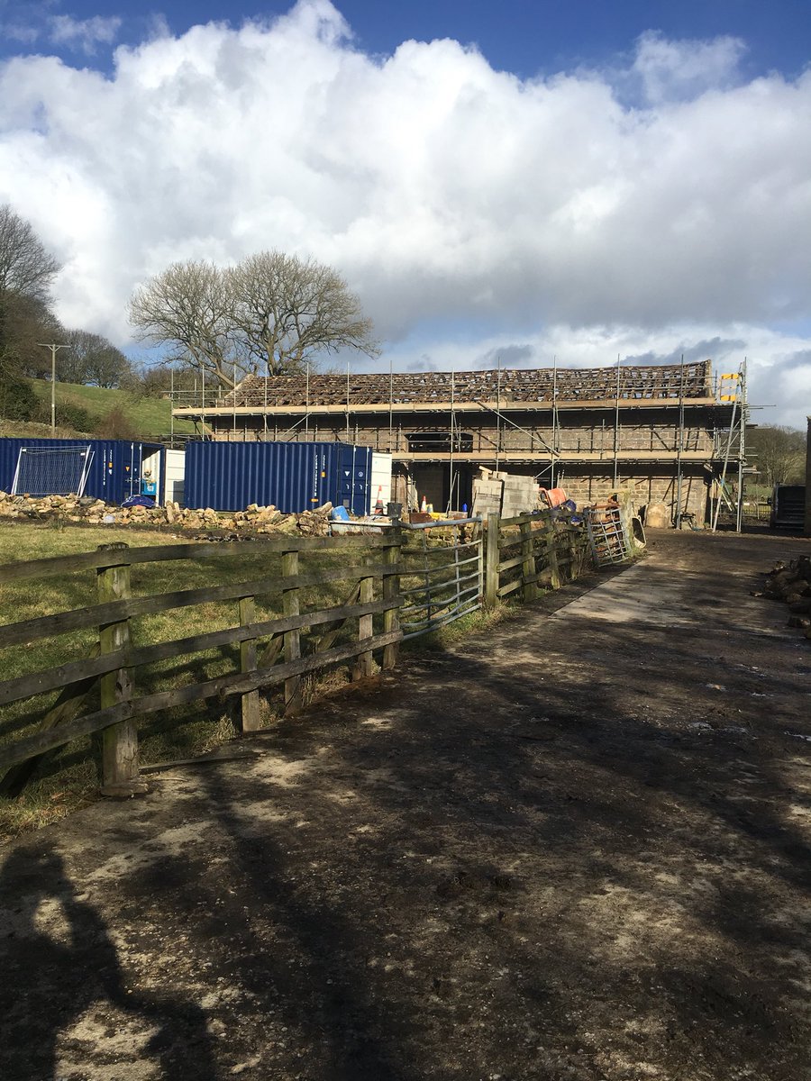 HGConstruct's tweet photo. York stone tiles off ready for new roof structure. https://t.co/VFhwzRa3dO