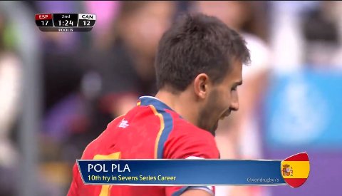 ferugby's tweet image. #ESPvCAN | Min 6 de nuevo el pie de paco pone una patada para @polpla11 a sólo un minuto del final España 17-12 @CanadaSevens #VamosLeones #TeamESP