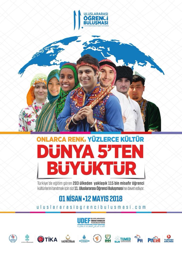 11. ULUSLARARASI ÖĞRENCİ BULUŞMASI

Onlarca Rengi, Yüzlerce Kültürü, Binlerce farklı mekanı görmeye ne dersiniz?

#HaydiTürkiyeBuluşmaya