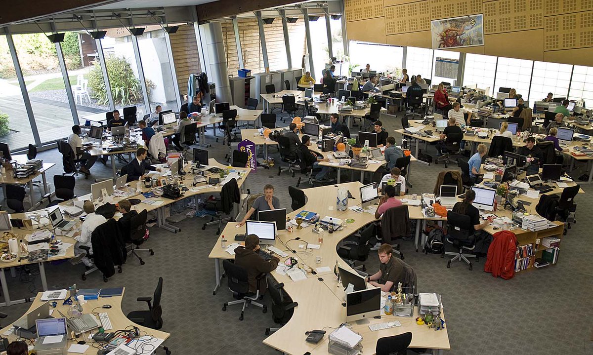 comp2sch's tweet image. Open-plan offices have been found to reduce productivity and impair memory. They’re associated with high staff turnover. They make people sick, hostile, unmotivated, and insecure. Open-plan workers are more likely to argue more with their colleagues.