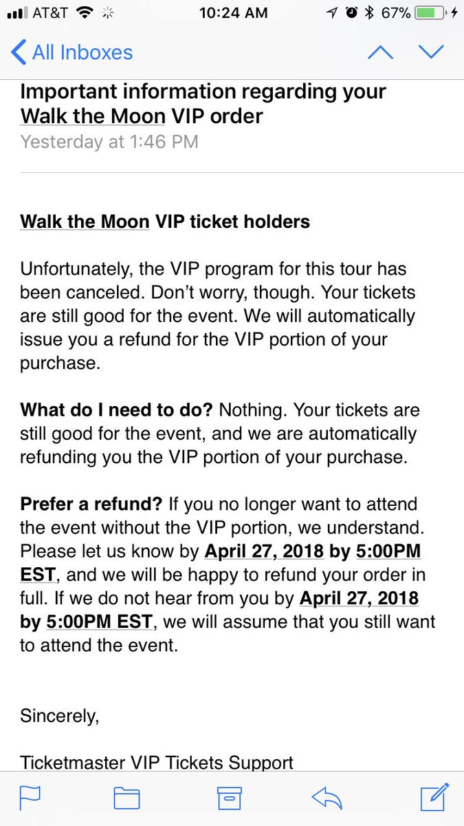 VikkiesWorkShop's tweet photo. @WALKTHEMOONband @brosemaiman @petricholas @wtmkevin I got an email saying our VIP tickets for Charlotte are canceled. We are very upset as this is the 2nd time now. We are long time fans and bring our kid. Can you please tell us why and help us out? https://t.co/97wuksWVhW
