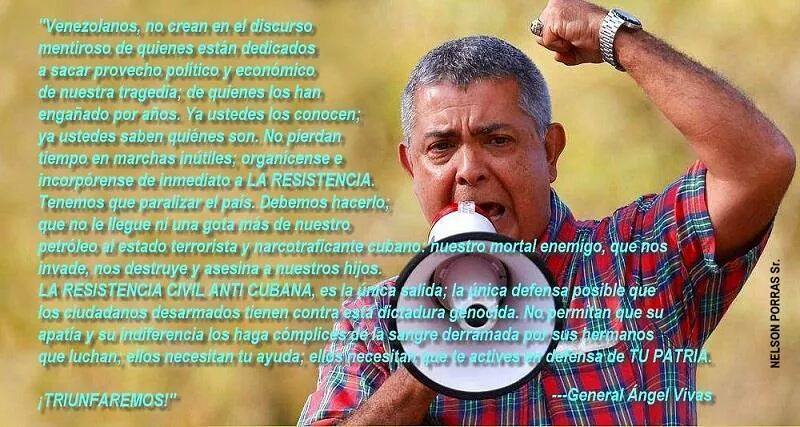 dejanirasilveir's tweet photo. HOY SE CUMPLE UN AÑO Q LOS HAMPONES DEL REGIMEN ASESINO D #VENEZUELA #DGCIM SECUESTRARON A NUESTRO @Gral_Vivas_P RECIBIENDO CONTINUAS TORTURAS #REBELION MIENTRAS NO PRENDAMOS LAS CALLES EN RESISTENCIA ORGANIZADA PARALICEMOS EL PAIS ENTERO CONTINUARA LA MASACRE #GUARIMBA #CARRAZO https://t.co/Nf93w2797Z