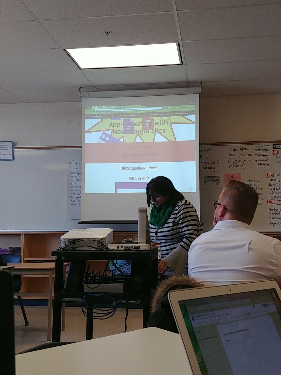 MissCatCashin's tweet photo. App smashing with google sites 
#edtechteam #OntarioSummit https://t.co/KR1eVEjcjC