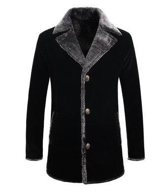 FUR LINED BLACK VELVET LUXURY PEA COAT http://www.needpeacoat.com/mens ...